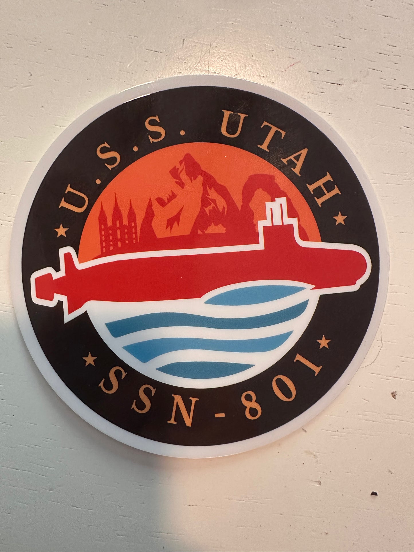 USS Utah Commissioning Committee Window Cling