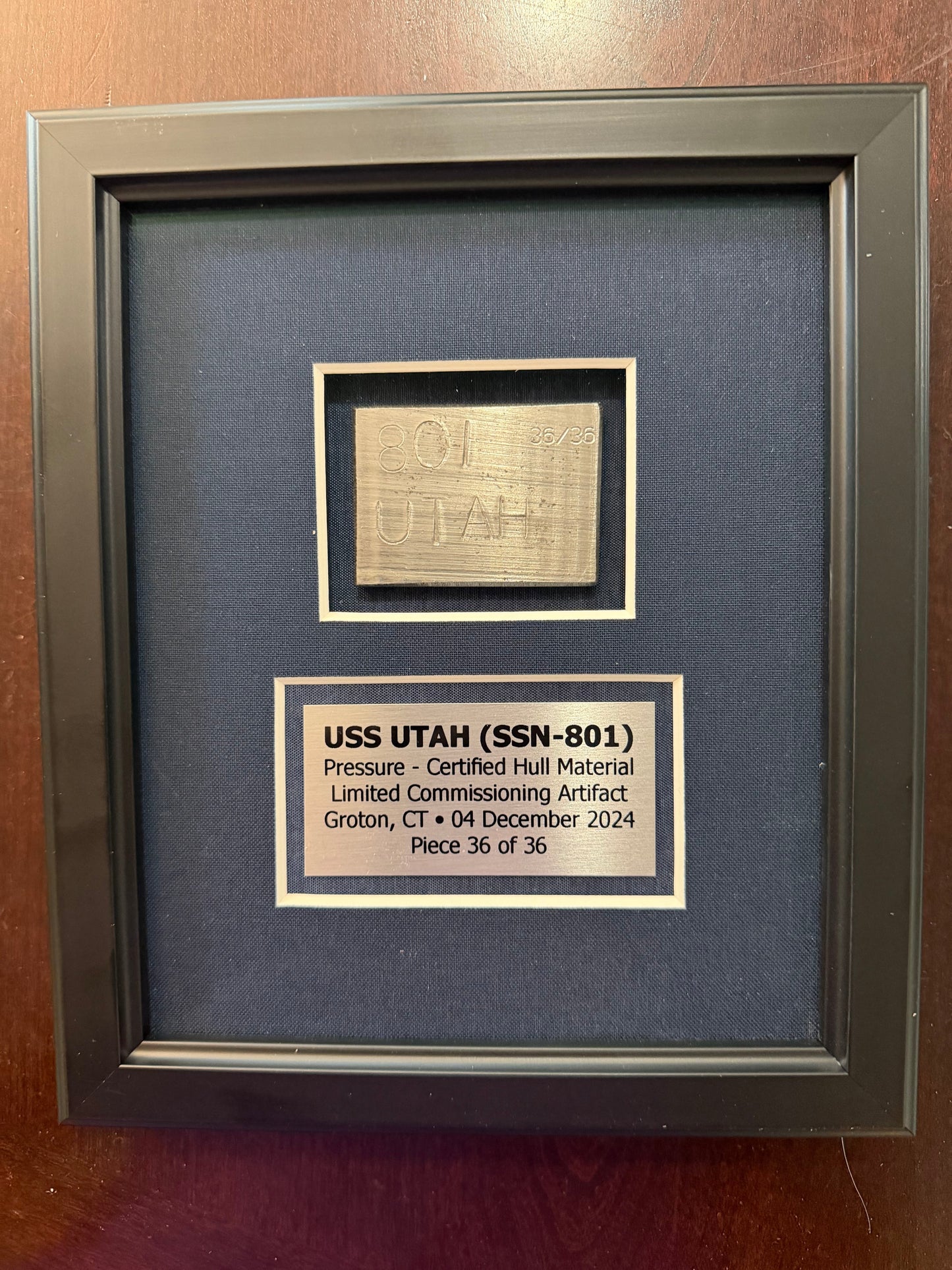 Museum Quality Hull Testing Artifact