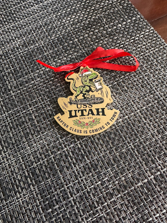 Raptor Claus Christmas Ornament