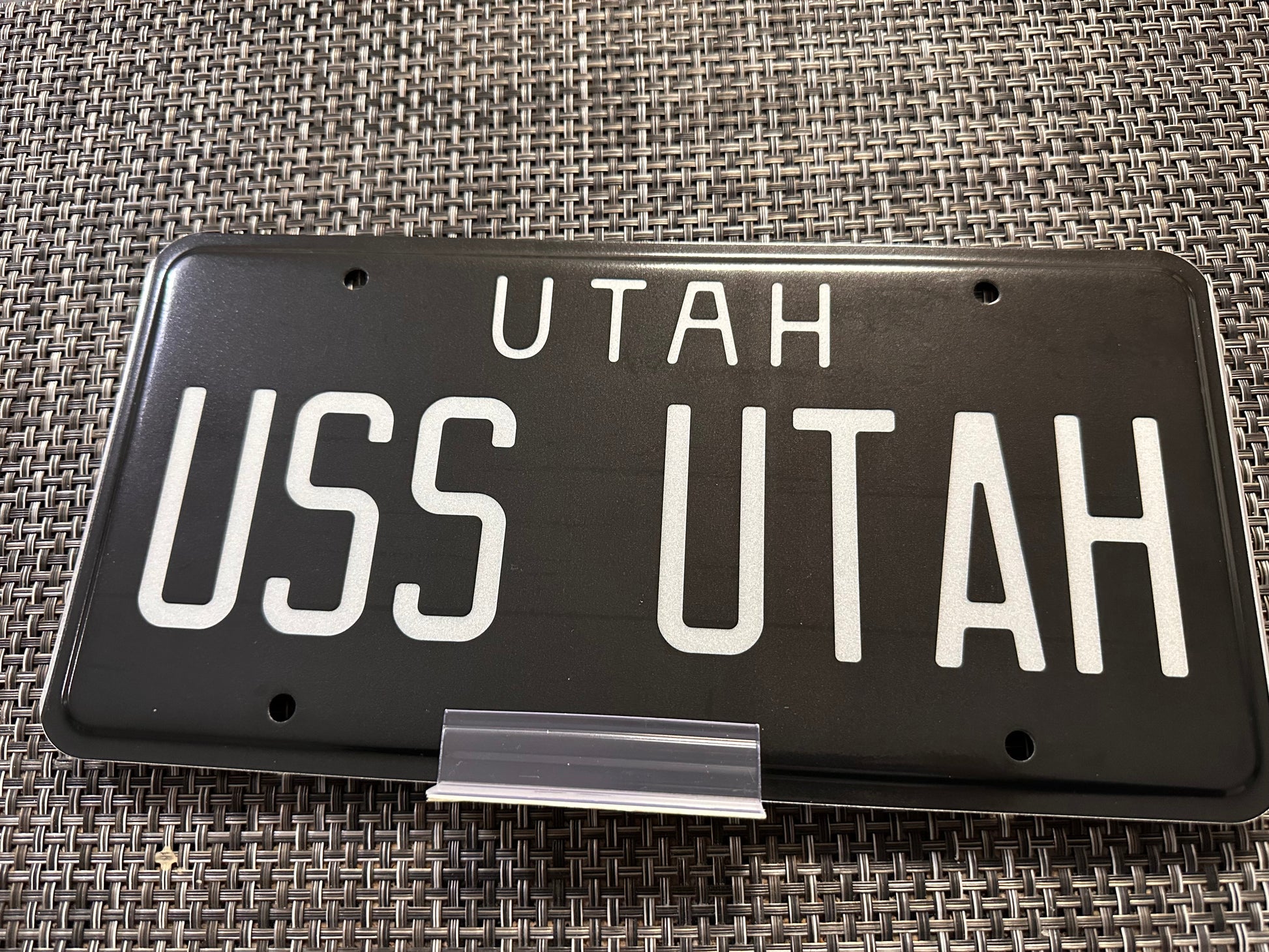 To commemorate her christening, here's a black Utah license plate imprinted with USS Utah! Very limited quantity, order yours today!